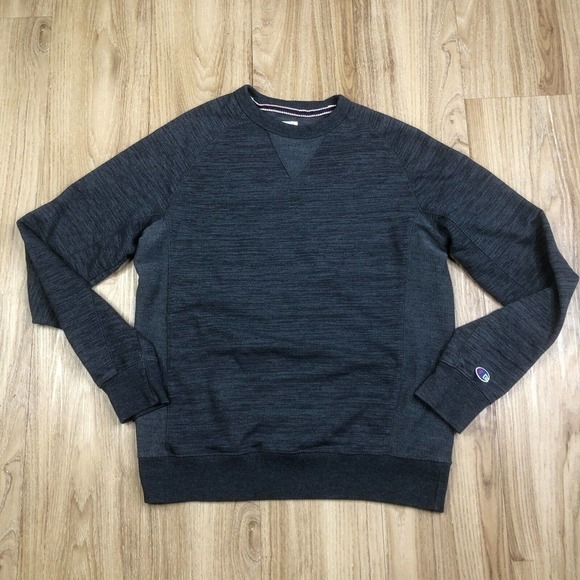Champion Single V Crew Neck Sweatshirt Mens Small Gray Lightweight Casual - Picture 1 of 7